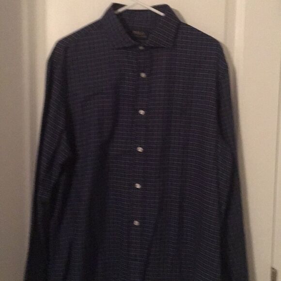 Blue Check Spread collar Polo Ralph Lauren shirt L
